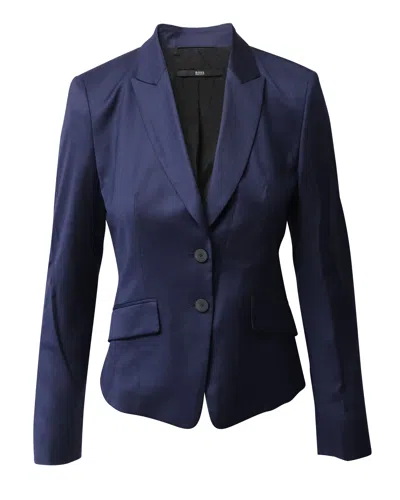 Hugo Boss Single Breasted Blazer In Blue Wool