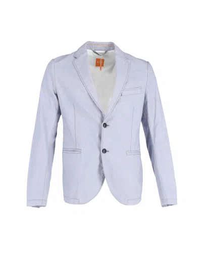 Hugo Boss Single-breasted Blazer In Light Blue Polyester