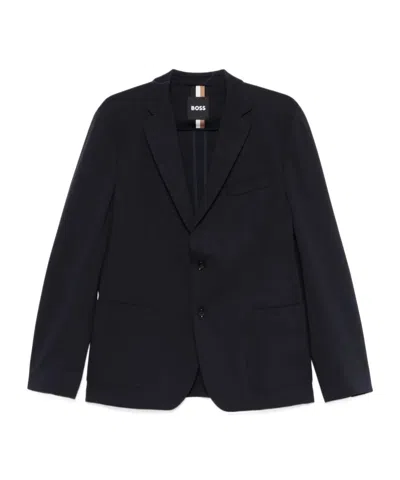 Hugo Boss Single-breasted Blazer In Midnight Blue