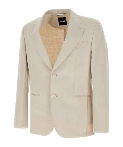 Hugo Boss Single-breasted Blazer In Nude