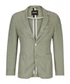 Hugo Boss Slim-fit Jacket In A Micro-patterned Linen Blend In Nude