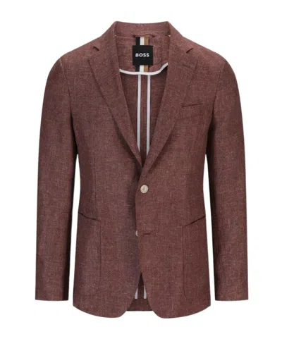 Hugo Boss Single-breasted Blazer In Red