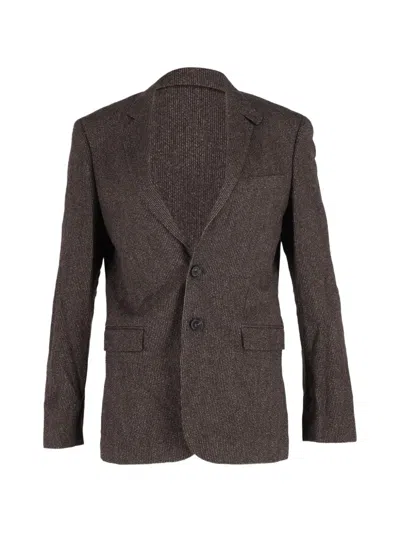 Pre-owned Hugo Boss Single-breasted Buttoned Blazer In Brown