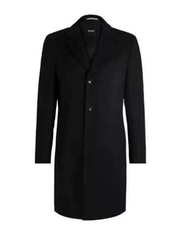 Hugo Boss Boss Regular Fit Coat In Wool And Cashmere In Multi