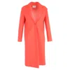 Hugo Boss Single-breasted Coat In Orange Wool In Orange