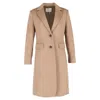 HUGO BOSS SINGLE-BREASTED COAT WITH POCKETS IN BROWN WOOL