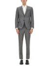 Hugo Boss Boss Single-breasted Dress In Gray