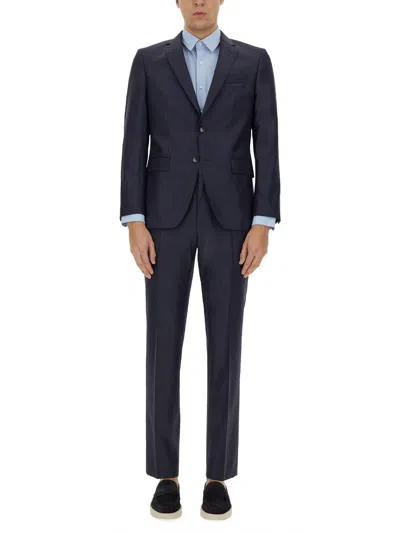 Hugo Boss Boss Single-breasted Dress In Blue