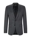Hugo Boss Single-breasted Fitted Blazer In Black