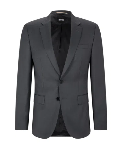 Hugo Boss Single-breasted Fitted Blazer In Black