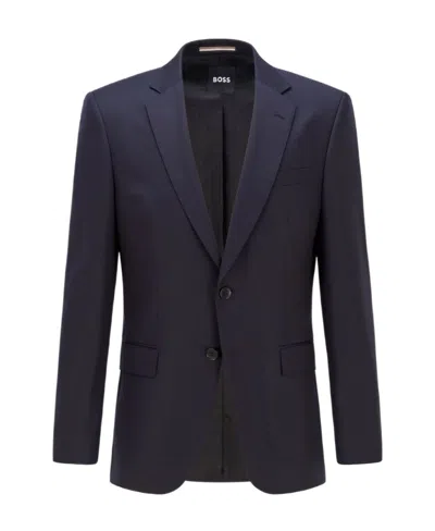 Hugo Boss Single-breasted Fitted Blazer In Black