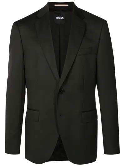 Hugo Boss Single-breasted Fitted Blazer In Black