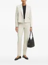 Hugo Boss Single-breasted Frayed-edge Blazer In Neutral