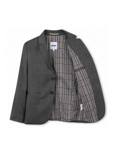 Hugo Boss Kids' Single-breasted Jacket In Gray