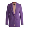 Hugo Boss Single-breasted Jacket In Stretch Fabric In Purple