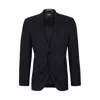 Hugo Boss Single-breasted Jacket In Virgin-wool Serge In Blue