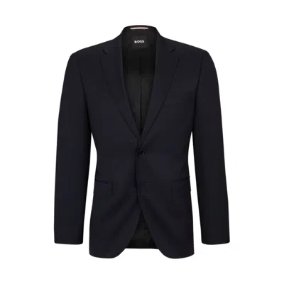 Hugo Boss Single-breasted Jacket In Virgin-wool Serge In Black