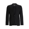 Hugo Boss Men's Single-breasted Jacket In Virgin-wool Serge In Black