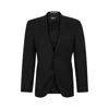 Hugo Boss Boss Notched Lapel Padded Shoulder Jacket With Eyelet Design In Black