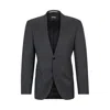 Hugo Boss Boss Notched Lapel Padded Shoulder Jacket With Eyelet Design In Grey