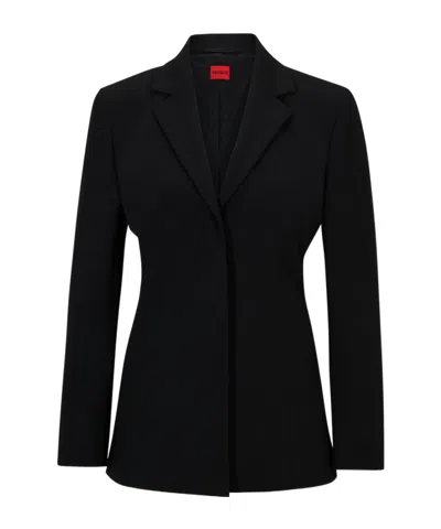 Hugo Boss Regular-fit Jacket In Super-stretch Material In Black