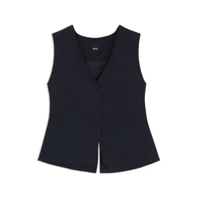 HUGO BOSS SINGLE-BREASTED PINSTRIPE WAISTCOAT