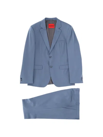 Hugo Boss Single-breasted Slim-fit Two-piece Wool Suit In Blue
