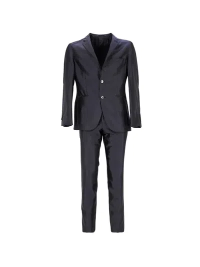 Pre-owned Hugo Boss Single-breasted Straight-leg Suit In Blue