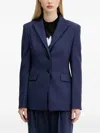 Hugo Boss Single-breasted Structured Blazer In Blue