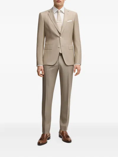 Hugo Boss Single-breasted Suit In Brown