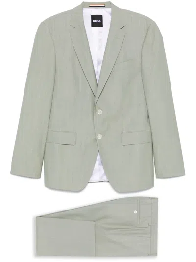 Hugo Boss Single-breasted Suit In Green