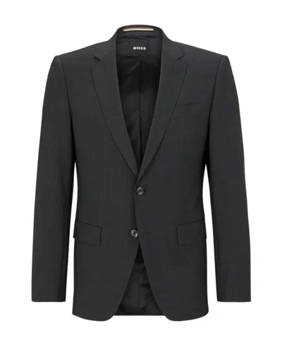 Hugo Boss Huge Single Breast Wool Blazer In Black