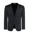 Hugo Boss Boss Notched Lapel Padded Shoulder Jacket With Eyelet Design In Black