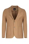 Hugo Boss Boss Single-breasted Two-button Jacket In Neutral