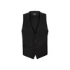 Hugo Boss Single-breasted Waistcoat In Virgin-wool Serge In Black