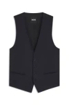 Hugo Boss Single-breasted Waistcoat In Virgin-wool Serge In Dark Blue