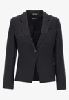 Hugo Boss Single-breasted Wool Blazer In Black