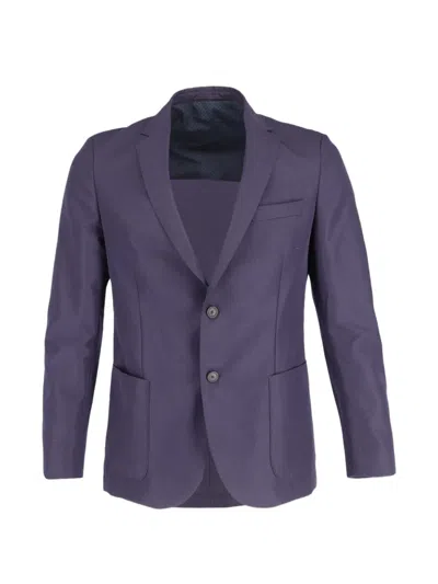 Pre-owned Hugo Boss Single-breasted Wool Blazer In Blue