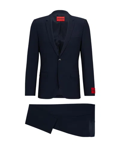 Hugo Boss Single-breasted Wool Blend Suit In Black