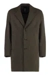 Hugo Boss Single-breasted Wool Jacket For Men In Green