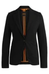 Hugo Boss Single-button Jacket In Stretch Fabric In Black