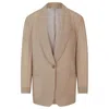 Hugo Boss Single-button Jacket With Shawl Lapels In Beige
