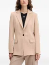 Hugo Boss Single-button Notched-lapel Blazer In Neutral