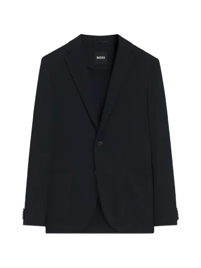 Hugo Boss Single-breasted Blazer In Blue