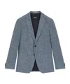 Hugo Boss Patterned Regular-fit Jacket In A Cotton Blend In Blue