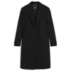 Hugo Boss Single-breasted Formal Wool Coat In Black
