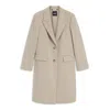 Hugo Boss Single-breasted Formal Wool Coat In Neutral