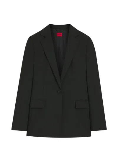 Hugo Boss Single-breasted Notched-lapels Blazer In Black