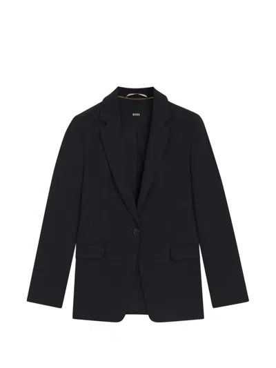 Hugo Boss Single-breasted Notched-lapels Jacket In Blue