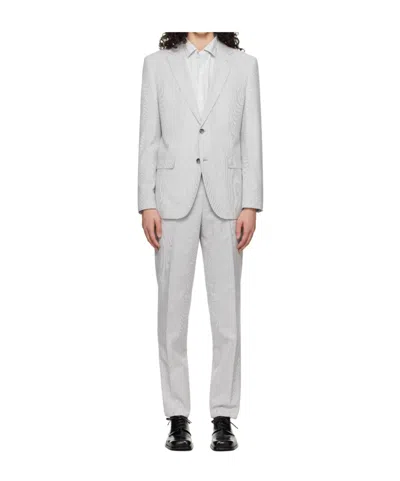Hugo Boss Single-breasted Two-piece Suit In Gray